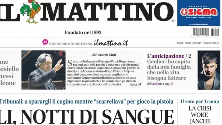 PRIMA PAGINA IL MATTINO OGGI: “Brividi da scudetto” - immagine 1