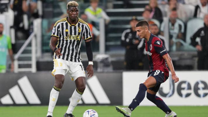 TURIN, ITALY - 2023/08/27: Paul Pogba of Juventus (L) and Nicolas Dominguez of Bologna (R) in action during the SERIE A TIM 2023/24 football match between Juventus and Bologna at Allianz Stadium.
Final score; Juventus 1:1 Bologna. (Photo by Grzegorz Wajda/SOPA Images/LightRocket via Getty Images) Ex Serie A – Ancora Arslan e Kessiè, Cabral si sblocca in campionato!- immagine 2