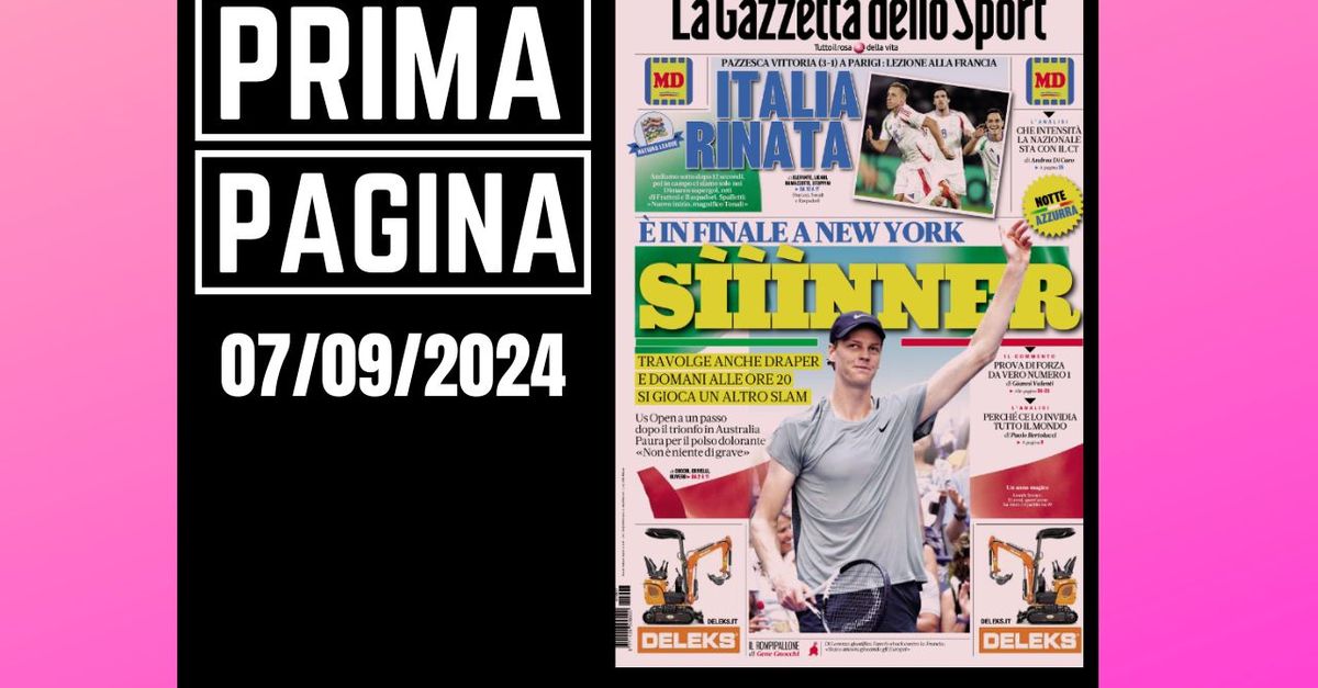 Prima pagina Gazzetta dello Sport: Italia rinata. Lezione alla Francia