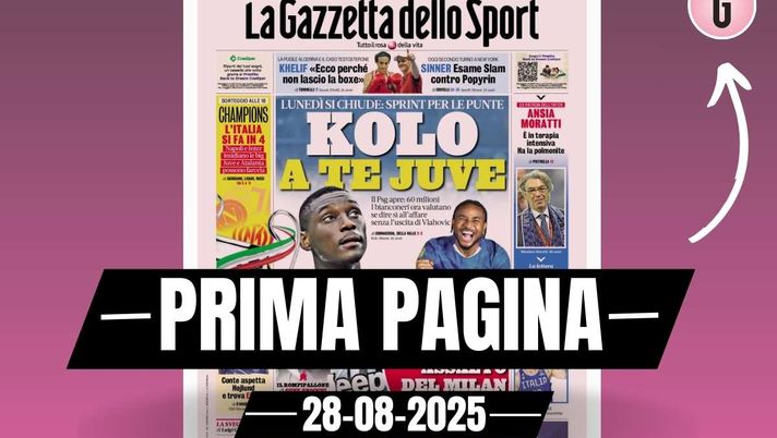 Prima pagina Gazzetta dello Sport: 'Nkunku, assalto del Milan'