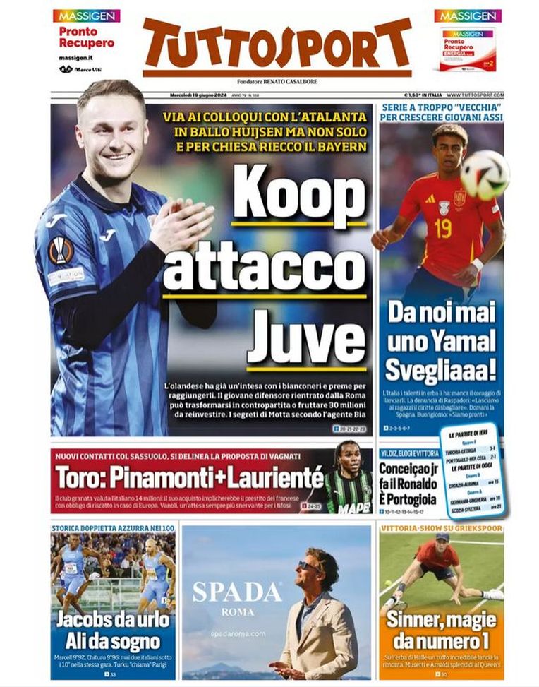 EDICOLA TS – Koopmeiners, attacco Juventus. Torino: Pinamonti + Laurienté EDICOLA TS – Koopmeiners, attacco Juventus. Torino: Pinamonti + Laurienté - immagine 1