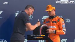 VIDEO/ Pole Norris a Monza, il premio ricevuto da Javier Zanetti