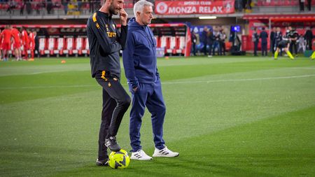 MONZA, ITALY - MAY 03: AS Roma coach Josè Mourinho prior the Serie A match between AC Monza and AS Roma at Stadio Brianteo on May 03, 2023 in Monza, Italy. (Photo by Fabio Rossi/AS Roma via Getty Images)