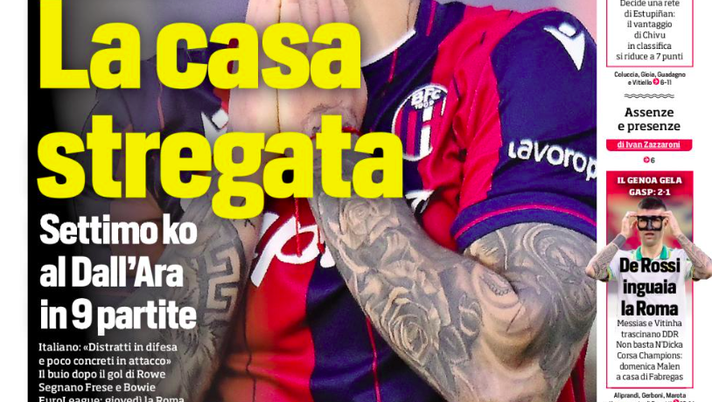 Ennesimo crollo del Bologna in casa: le aperture dei giornali- immagine 2