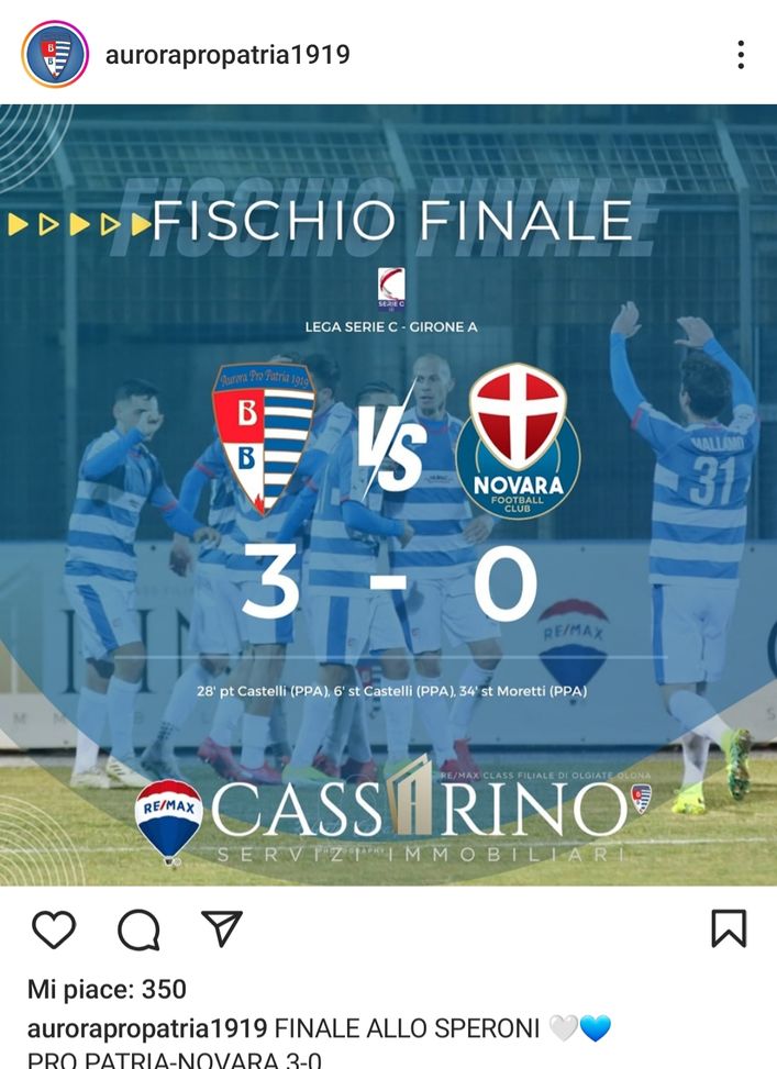 Derby del Ticino: contro il Novara la serata perfetta della Pro Patria- immagine 2