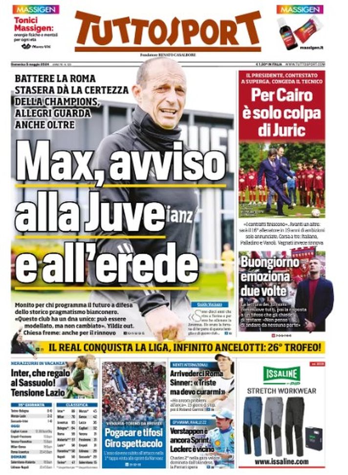 EDICOLA / TS: Inter, regalo al Sassuolo. Buongiorno: “Non penso di andare da nessuna parte” - immagine 1