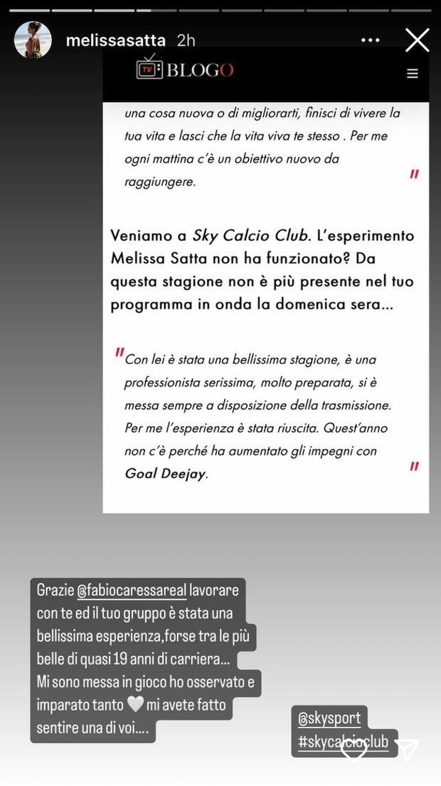 Melissa Satta: “L’esperienza a Sky Calcio Club una delle più belle della mia carriera”- immagine 2