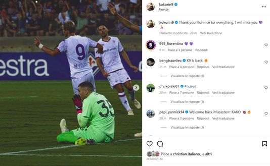 FOTO – Kokorin saluta: “Grazie di tutto Firenze. Mi mancherai”- immagine 2