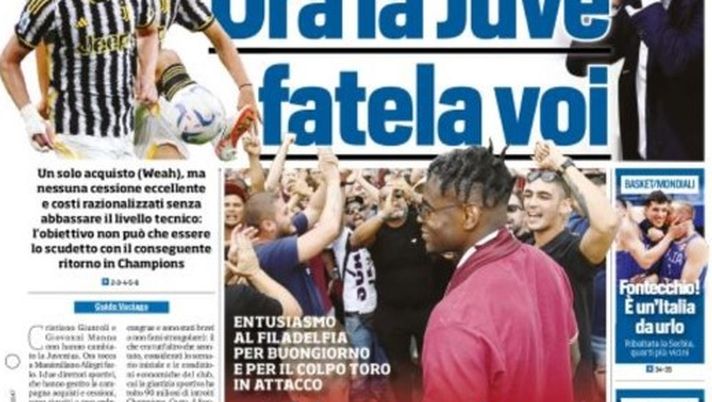 EDICOLA / TS: Juve, mercato chiuso ambizioni immutate: obiettivo scudetto - immagine 1