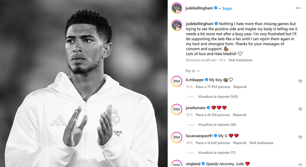 Bellingham: “Il mio corpo ha bisogno di un pò di riposo”- immagine 3