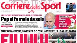 PRIMA PAGINA CORRIERE DELLO SPORT OGGI: “Fiuuu! Spavanto Juve: tolto a Emery il gol del KO al 93′”