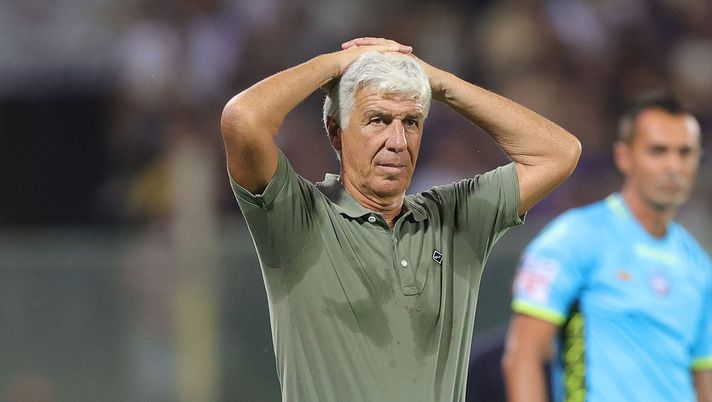 FLORENCE, ITALY - SEPTEMBER 17: Gian Piero Gasperini manager of Atalanta BC reacts during the Serie A TIM match between ACF Fiorentina and Atalanta BC at Stadio Artemio Franchi on September 17, 2023 in Florence, Italy. (Photo by Gabriele Maltinti/Getty Images) Gian Piero Gasperini