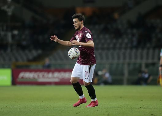 TURIN, ITALY - MAY 02: Eljif Elmas in action during the Serie A match between Torino and Venezia at Stadio Olimpico di Torino on May 02, 2025 in Turin, Italy. Photo: Nderim Kaceli