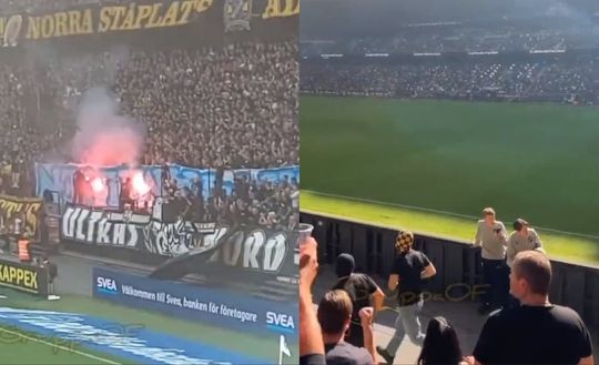 Svezia, follia in AIK Solna-Malmö: striscioni in fiamme e risse sugli spalti tra ultras- immagine 2