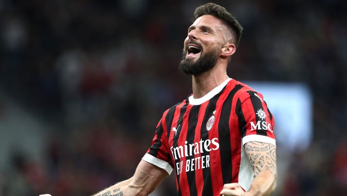 esultanza gol Olivier Giroud AC Milan Milan-Salernitana 3-3 Serie A 2023-2024