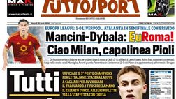 PRIMA PAGINA TUTTOSPORT OGGI: “EuRoma, ciao Milan, capolinea Pioli”