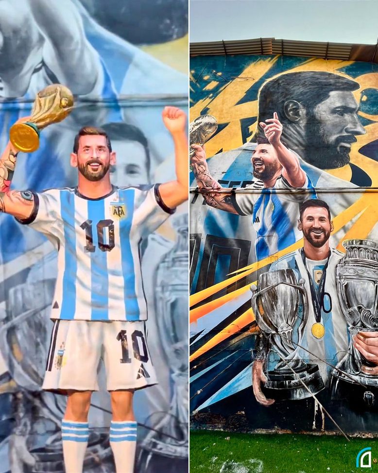 India, virale il video della posa della scultura di Leo Messi mondiale: davanti ad un ristorante- immagine 2