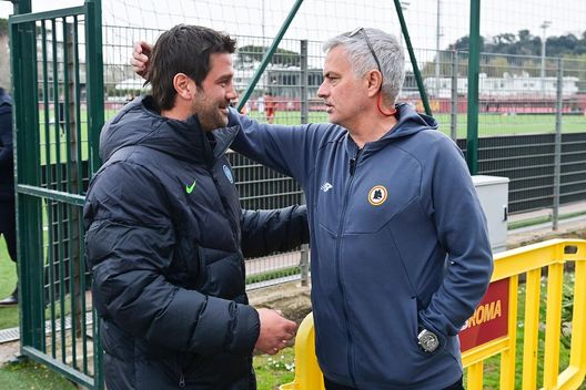 Getty Chivu e Mourinho