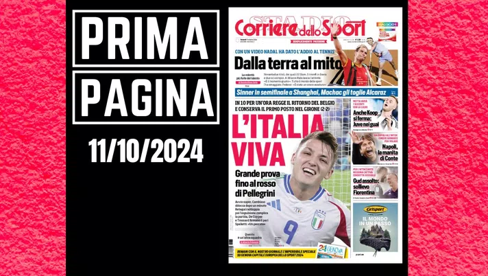 Prima pagina Corriere dello Sport: Italia viva. Grande prova fino al rosso