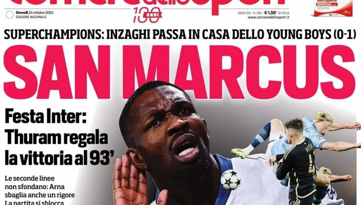 prima pagina corriere dello sport oggi