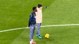 FCIN1908/ Juventus-Inter, Thuram in campo ma da spettatore nel riscaldamento