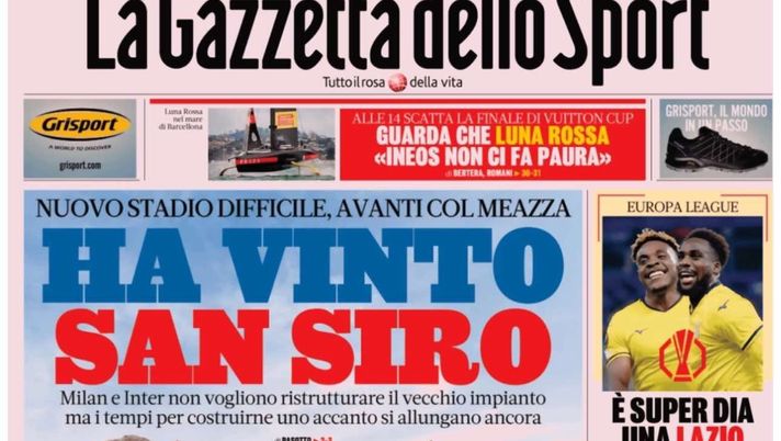 PRIMA PAGINA GAZZETTA DELLO SPORT OGGI: “Inzaghi al rinnovo, ci metto la firma”