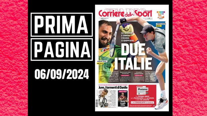 Il Corriere dello Sport, la prima pagina di oggi, venerdì 6 settembre 2024 Il Corriere dello Sport
