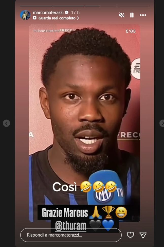 Thuram dedica la Coppa Italia a Materazzi. Arriva il post dell’ex difensore- immagine 2