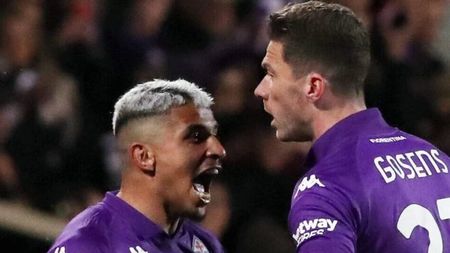 GERMOGLI PH: 28 FEBBRAIO 2025 FIRENZE STADIO ARTEMIO FRANCHI CAMPIONATO SERIE A FIORENTINA VS LECCE NELLA FOTO GOL ESULTANZA GOSENS Dodò Gosens