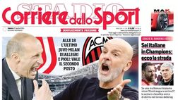 PRIMA PAGINA CORRIERE DELLO SPORT OGGI: “Max e Stefano The Last dance”