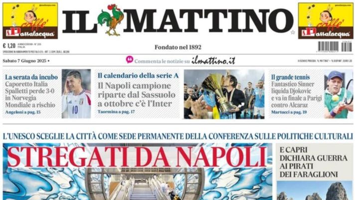 prima pagina il mattino oggi