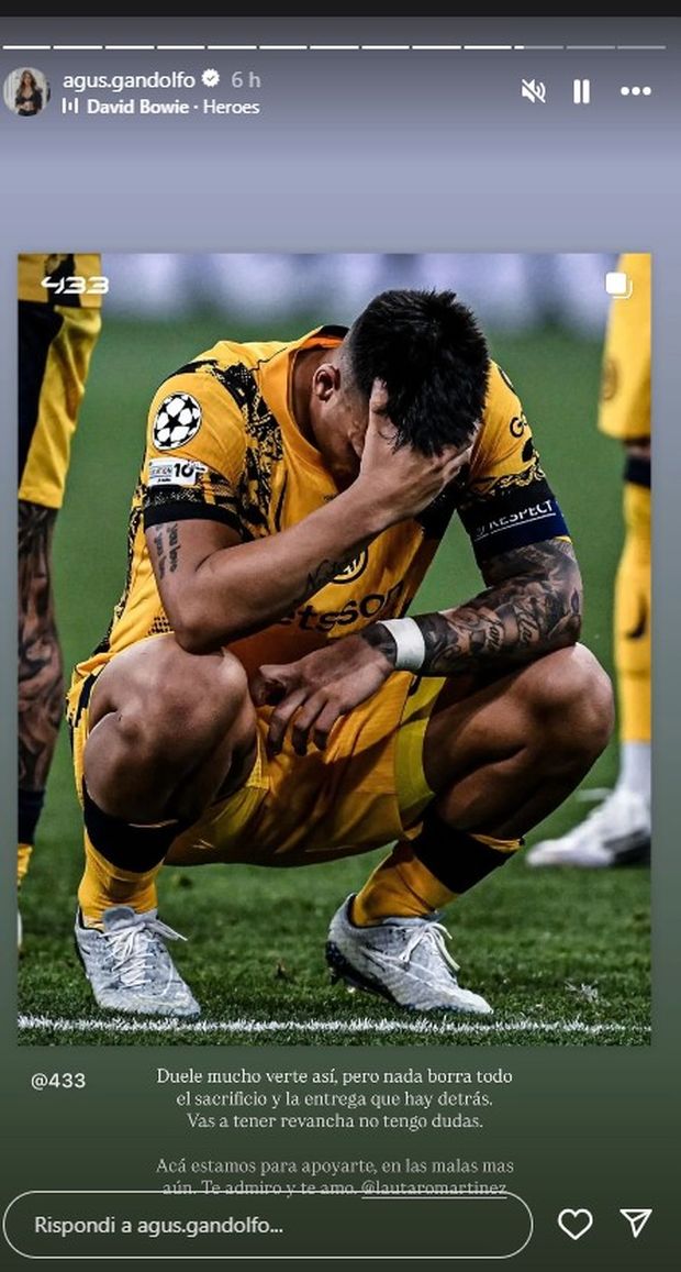 Lautaro disperato dopo la finale di Champions. La moglie: “Fa male vederti così ma…”- immagine 2