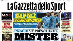 PRIMA PAGINA GAZZETTA DELLO SPORT OGGI: “Napoli risposta esatta”