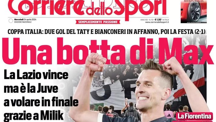 prima pagina corriere dello sport oggi
