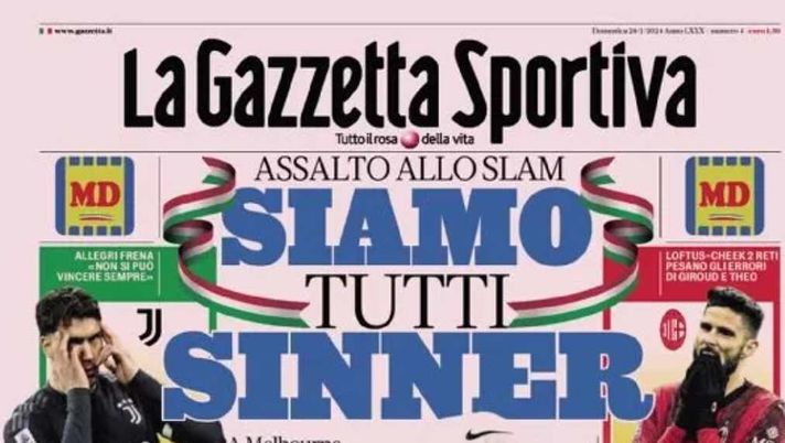PRIMA PAGINA GAZZETTA DELLO SPORT: “Juve stop con il rosso, Inter prove di sorpasso” - immagine 1
