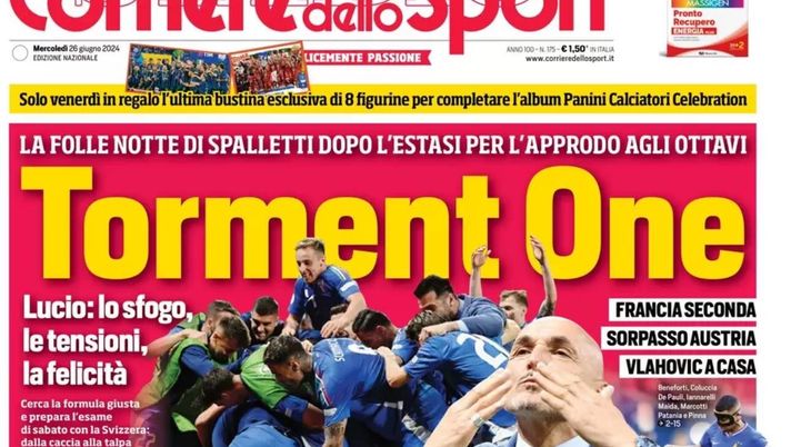 prima pagina corriere dello sport oggi