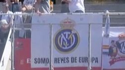 Barcellona-Real, tifosi blancos omaggiano l’Inter con uno striscione: “Siamo i re d’Europa”