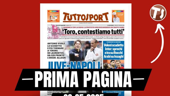 Prima pagina Tuttosport: 'Sarri-Milan? Anche Xavi nella lista rossonera'
