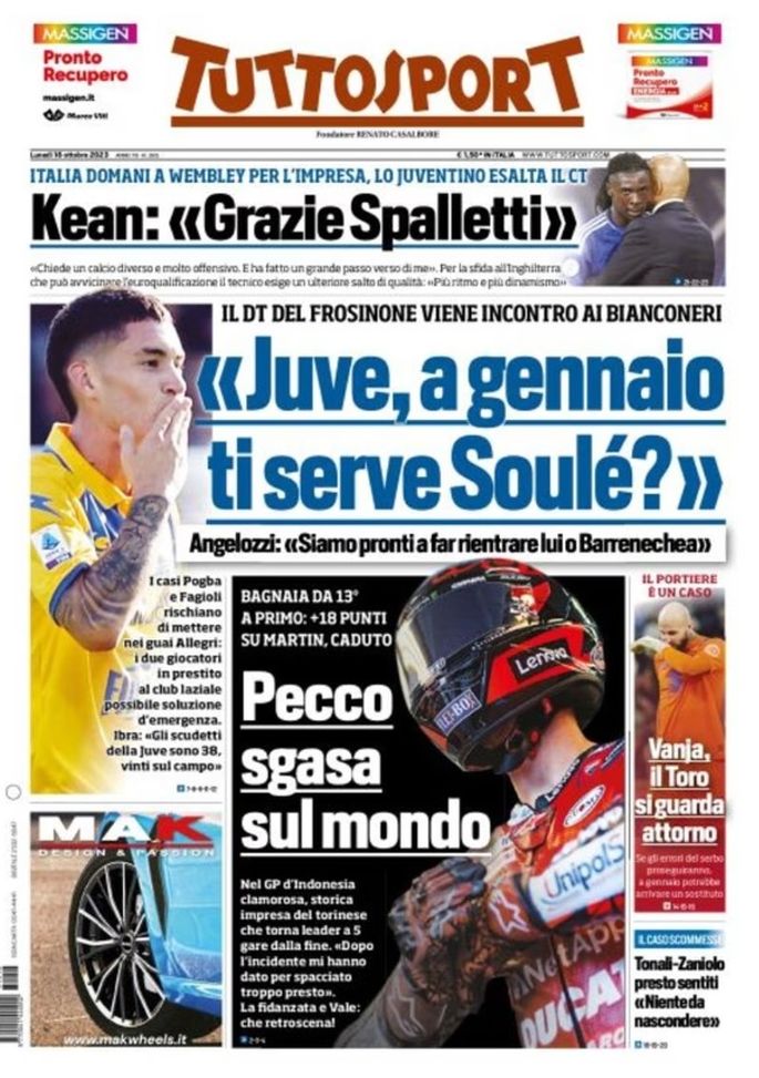 EDICOLA TS – Tonali-Zaniolo presto sentiti: “Niente da nascondere” - immagine 1