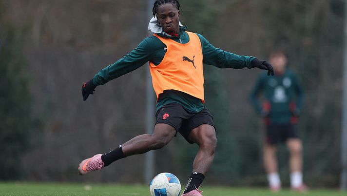 CAIRATE, ITALY - JANUARY 14: Chaka Traore of Milan Futuro in action during Milan Futuro Training Session at Milanello on January 14, 2026 in Cairate, Italy. (Photo by Claudio Villa/AC Milan via Getty Images) Chaka Traore Milan Futuro