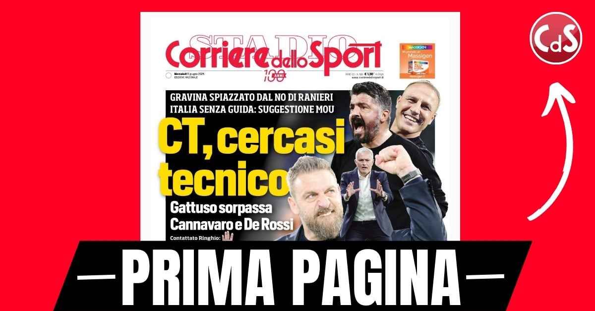 prima pagina corriere dello sport ct italia gattuso sorpassa tutti