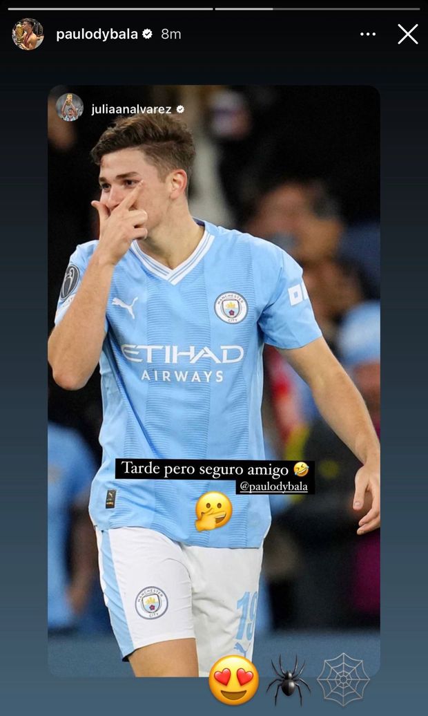 Alvarez ‘risponde’ a Dybala: segna in Champions ed esulta come la Joya – FOTO- immagine 2