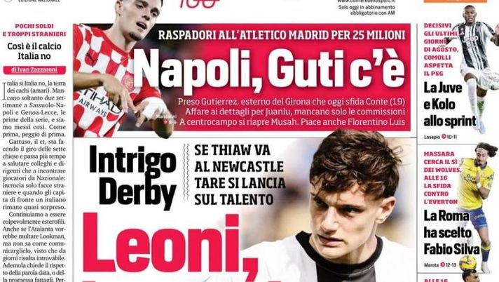 Il Napoli sui media: le prime pagine dei quotidiani di oggi- immagine 1
