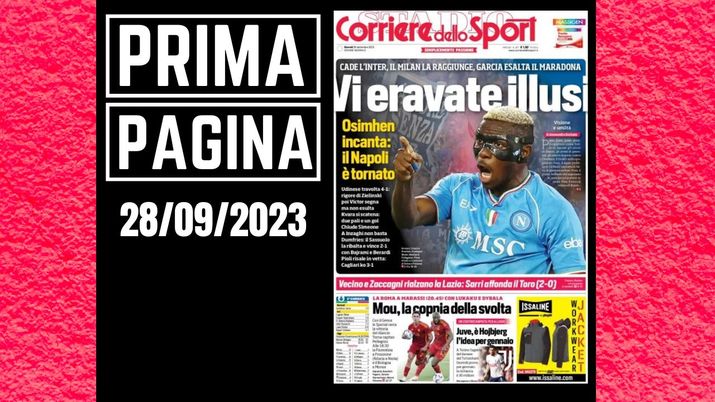 Prima pagina Corriere dello Sport: 'Vi eravate illusi'
