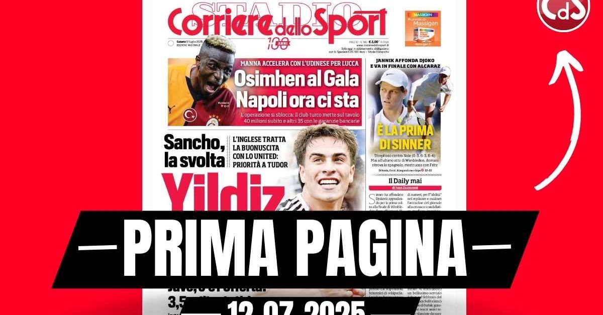 Prima pagina Corriere dello Sport: “Juve, Yildiz 2030. Inter, scatto Leoni” Prima pagina Corriere dello Sport: “Juve, Yildiz 2030. Inter, scatto Leoni”