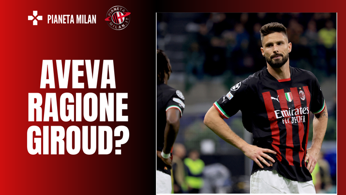 Olivier Giroud (attaccante AC Milan) esulta per il suo secondo gol in Milan-Torino 4-1 (Serie A 2023-2024) | News (Getty Images) Olivier Giroud AC Milan Milan-Torino 4-1 Serie A 2023-2024