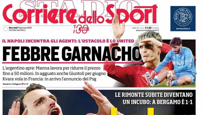 prima pagina corriere dello sport oggi