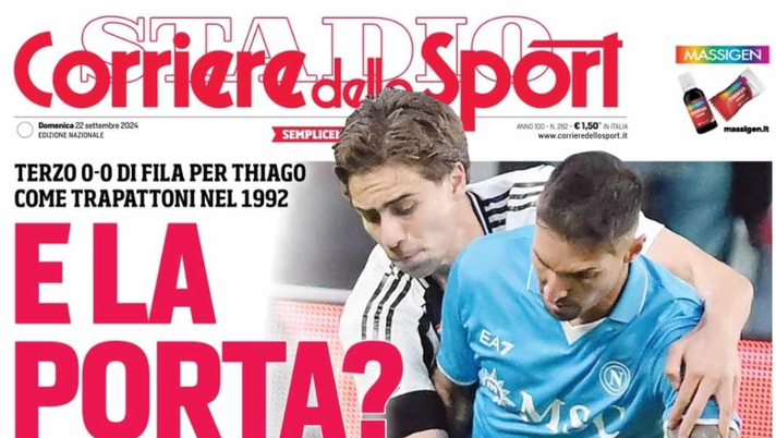 PRIMA PAGINA CORRIERE DELLO SPORT OGGI: “E la porta? Juve senza emozioni, ma il Napoli è tosto” - immagine 1