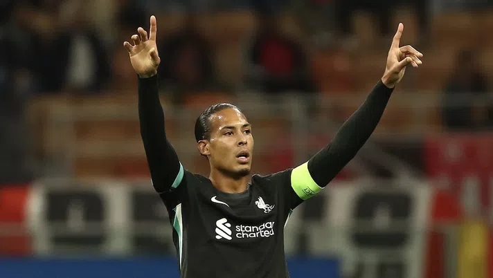 Virgil van Dijk Milan-Liverpool 1-2 Champions League 2024-2025
