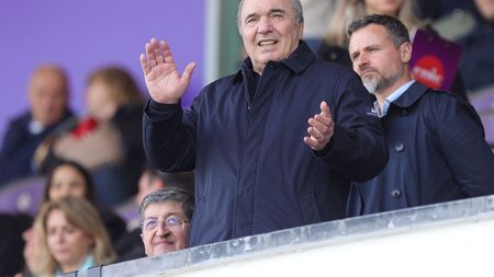 FLORENCE, ITALY - MAY 14: Rocco Commisso president of ACF Fiorentina gestures during the Serie A match between ACF Fiorentina and Udinese Calcio at Stadio Artemio Franchi on May 14, 2023 in Florence, Italy. (Photo by Gabriele Maltinti/Getty Images)